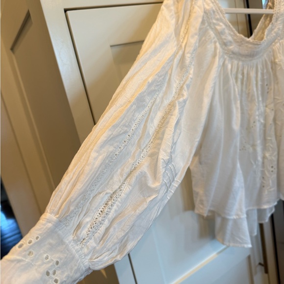 Free People XL and soft White Embroidered Women's cotton Top - Picture 5 of 9